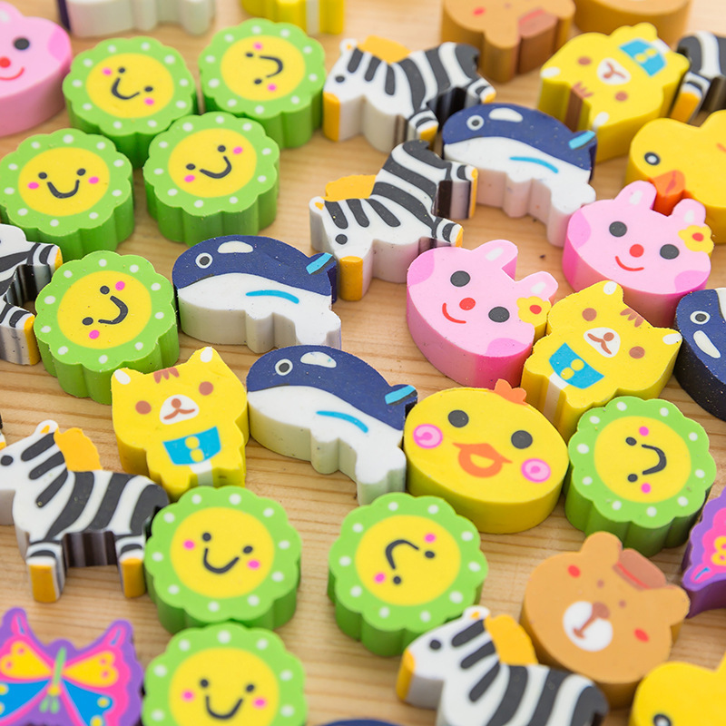 Picture of Creative Cartoon Eraser Animal Eraser Primary School Students Rubber Head Children Learning Stationery Set Gift Single T