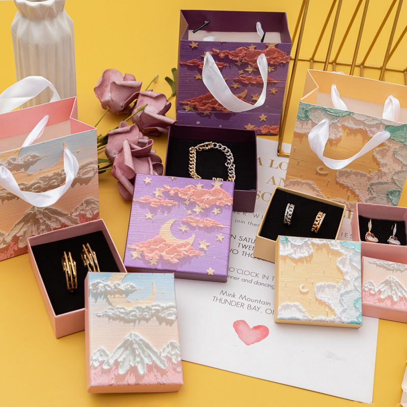 Jewelry Box Ring Necklace Bracelet Earrings Bracelet Jewelry Packaging Paper Box Gift Storage Box Birthday Gift Box