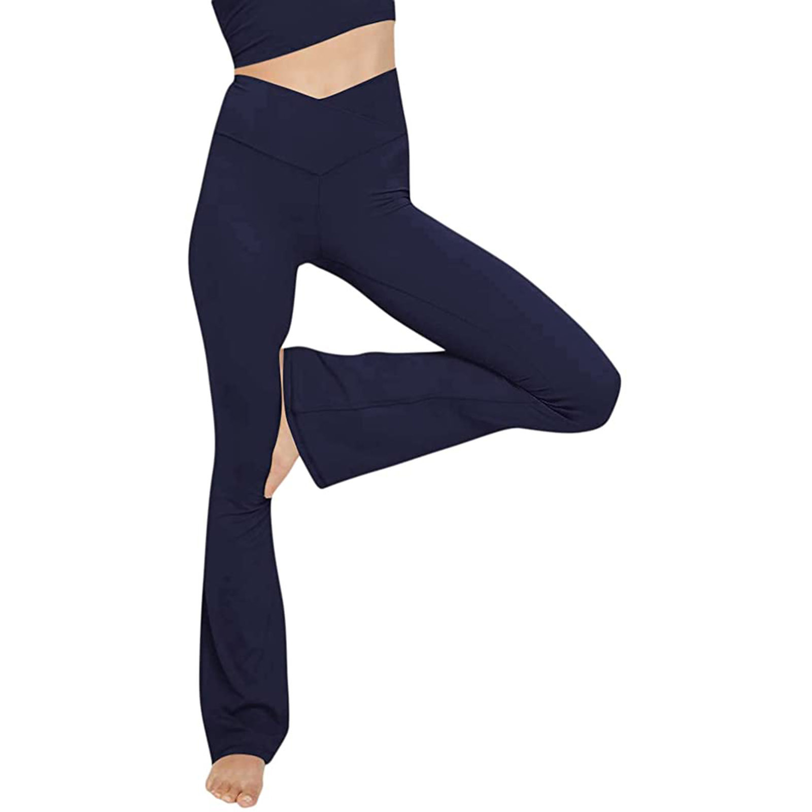 Picture of Amazon Cross-border New Women's High Waist V-shaped Cross Leisure Sports Fitness Horn Yoga Pants XY840 Plain