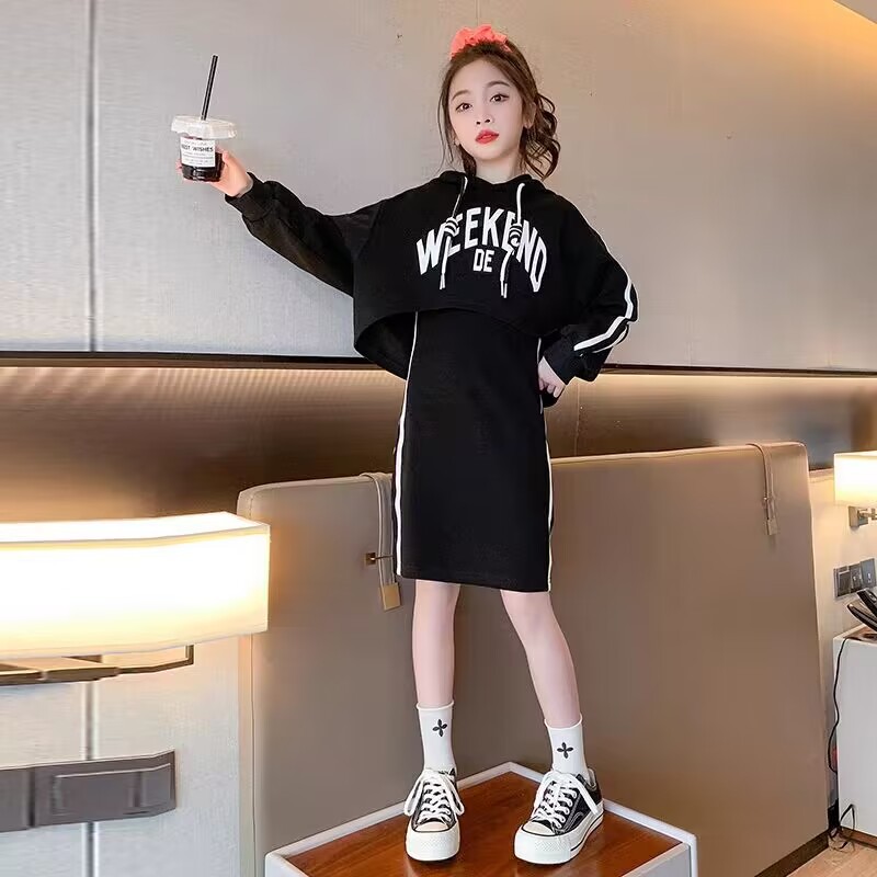 Girls' Spring and Autumn Dresses New Children's Spring and Autumn Clothes Korean Fashion Suits Summer Girls Fashionable Two-Piece Set