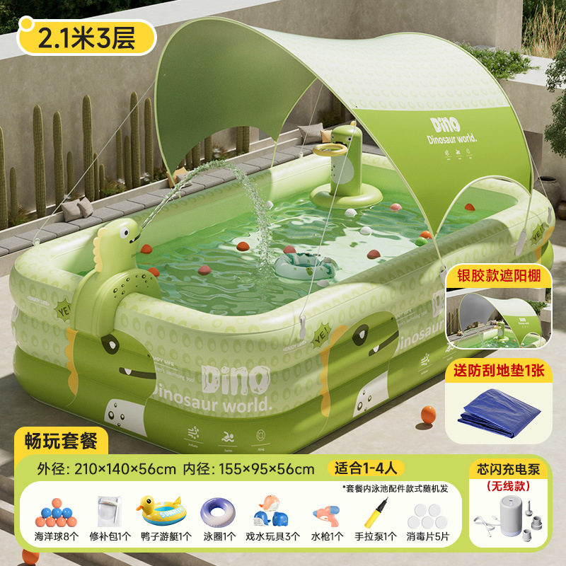 Picture of Jiashu Swimming Pool Home Outdoor Large Inflatable Pool Thickened Plastic Baby Baby Children Inflatable Swimming Pool