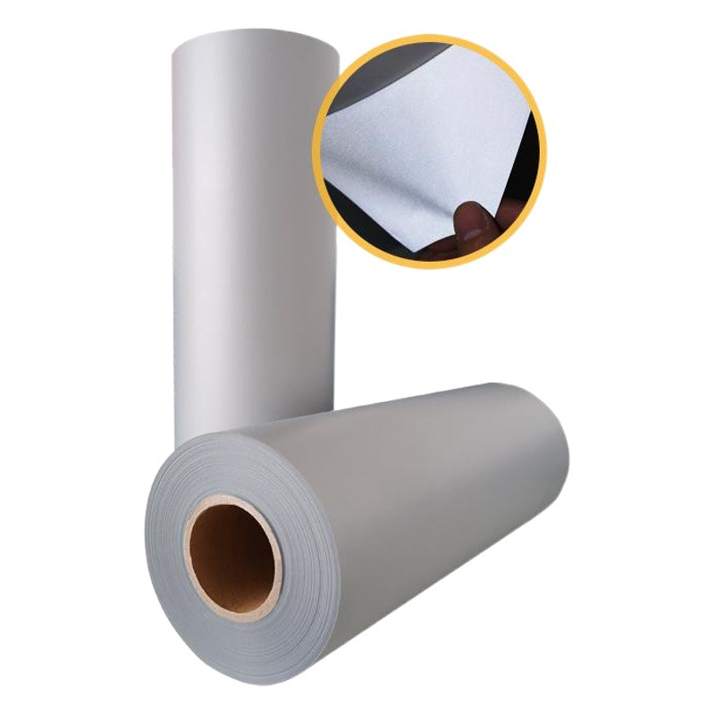 Reflective silver reflective gray adhesive lettering film PU bright silver reflective thermal transfer film reflective dark gray lettering film