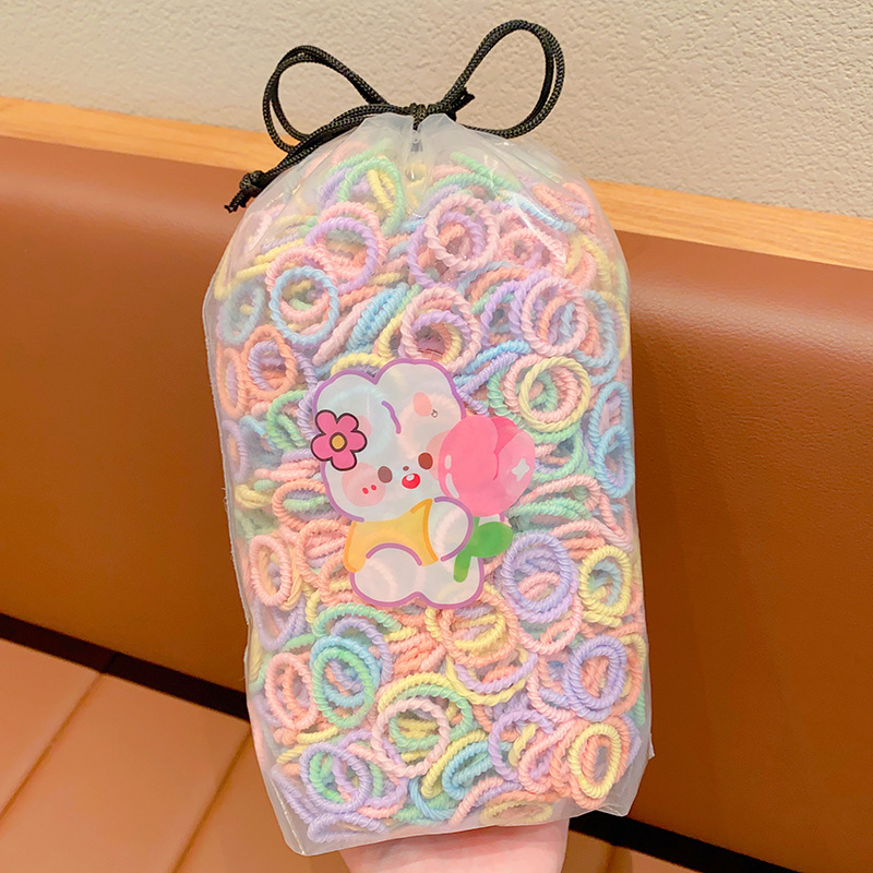 Picture of 600 children's good elasticity does not hurt the hair rubber band baby hair thumb hair band Little girl hair rope hair rope