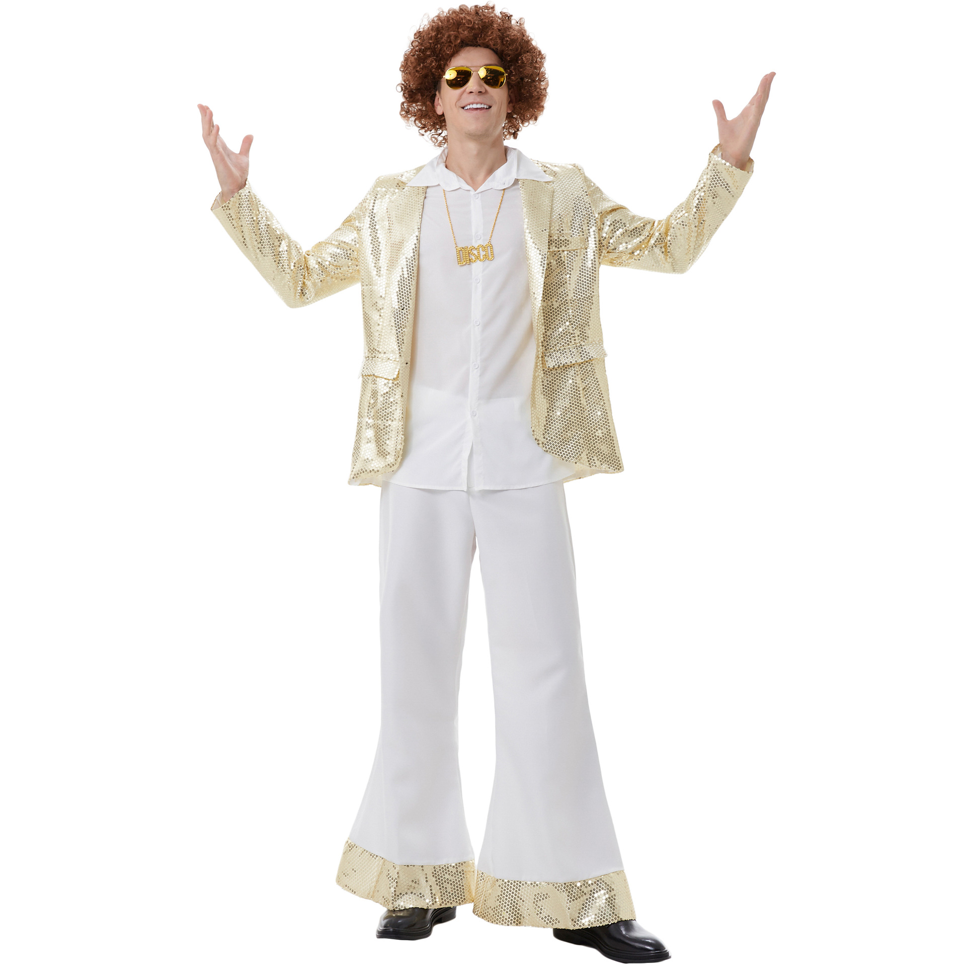 M-XL 70's retro men's Disco stage performance clothes Disco costume Halloween carnival hot dance clothes