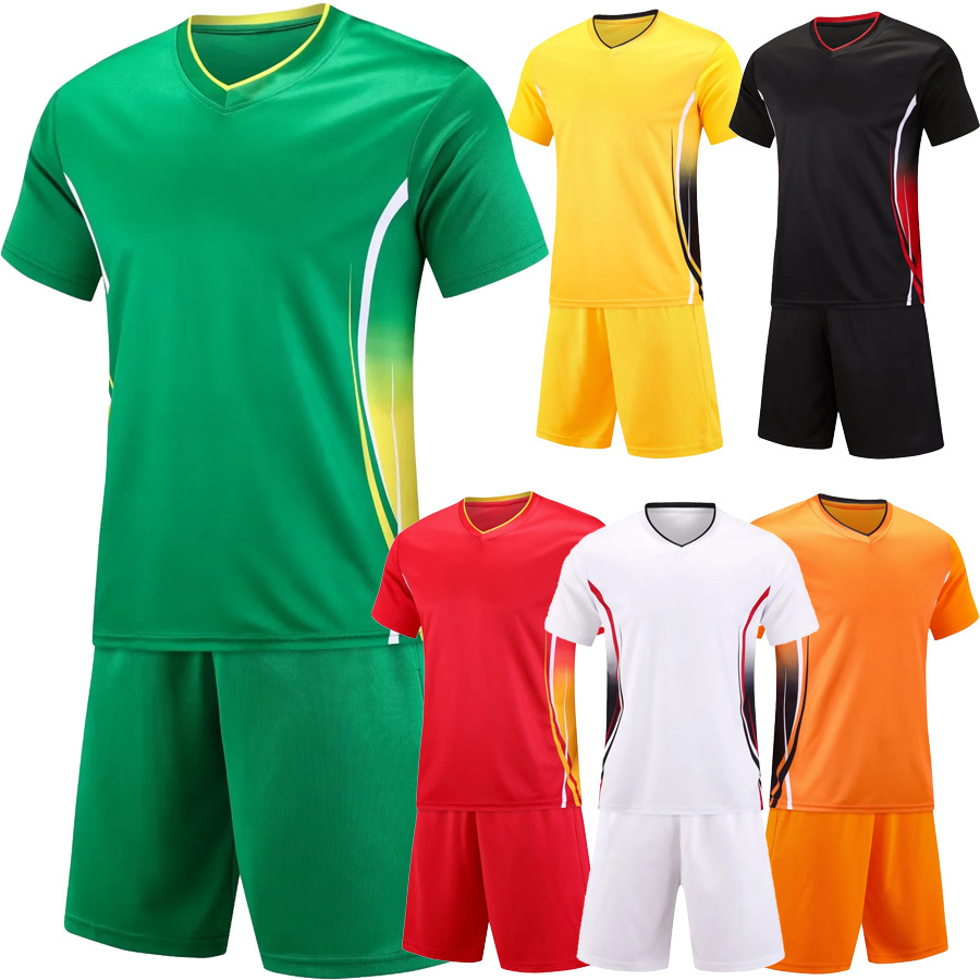 Football Clothing suit Men's Competition Team Clothing Adult Children's Sports Short-sleeved Training Clothing Summer Breathable Football Clothing