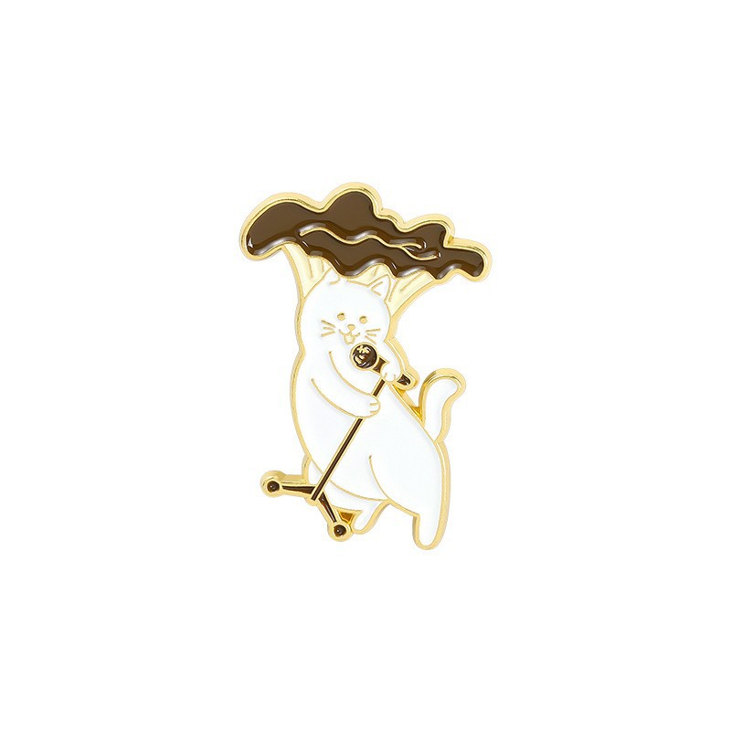 Picture of Cartoon cute 21 mushroom suit mushroom man and frog alloy brooch suit cute anti-light badge