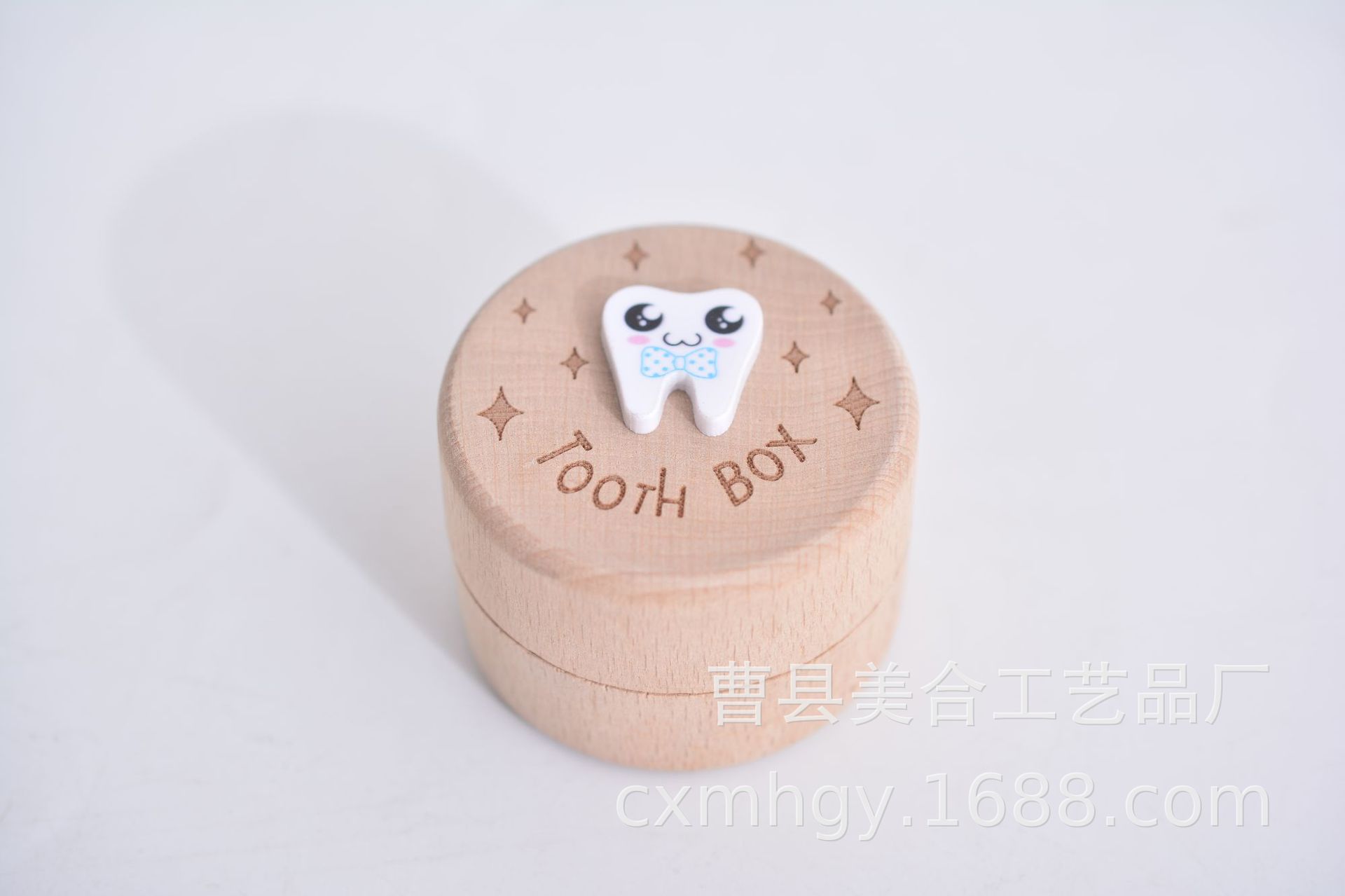 Picture of Cross-Border Wooden Children's Deciduous Tooth Box, Fetal Hair Storage, Tooth Box, Commemorative Collection Box, Tooth Storage Box