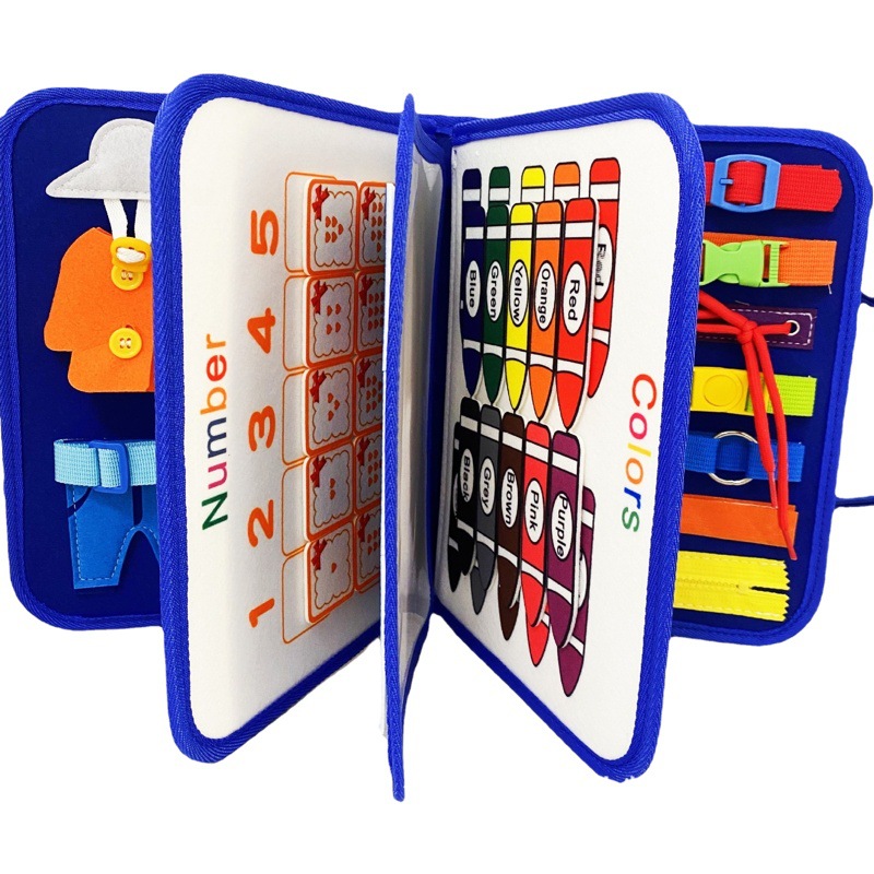 Children's learning board new multi-page cross-border new Montessori toy training early childhood education felt children's busy board