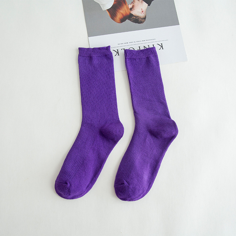 Picture of Spring and summer women's socks solid color dopamine color tube socks Zhuji pile socks ladies candy color socks cotton socks