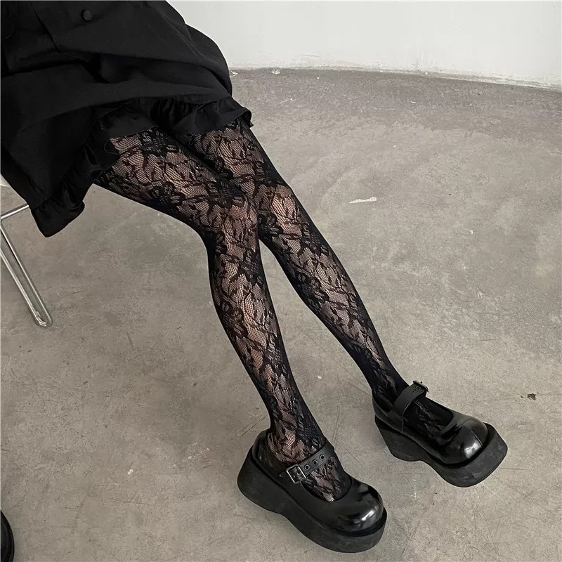 Picture of Trendy Sexy Jacquard Fishnet Stockings, Erotic Sheer Stockings, Hollow-Out Fishnet Pantyhose, Various Styles in Stock, Versatile