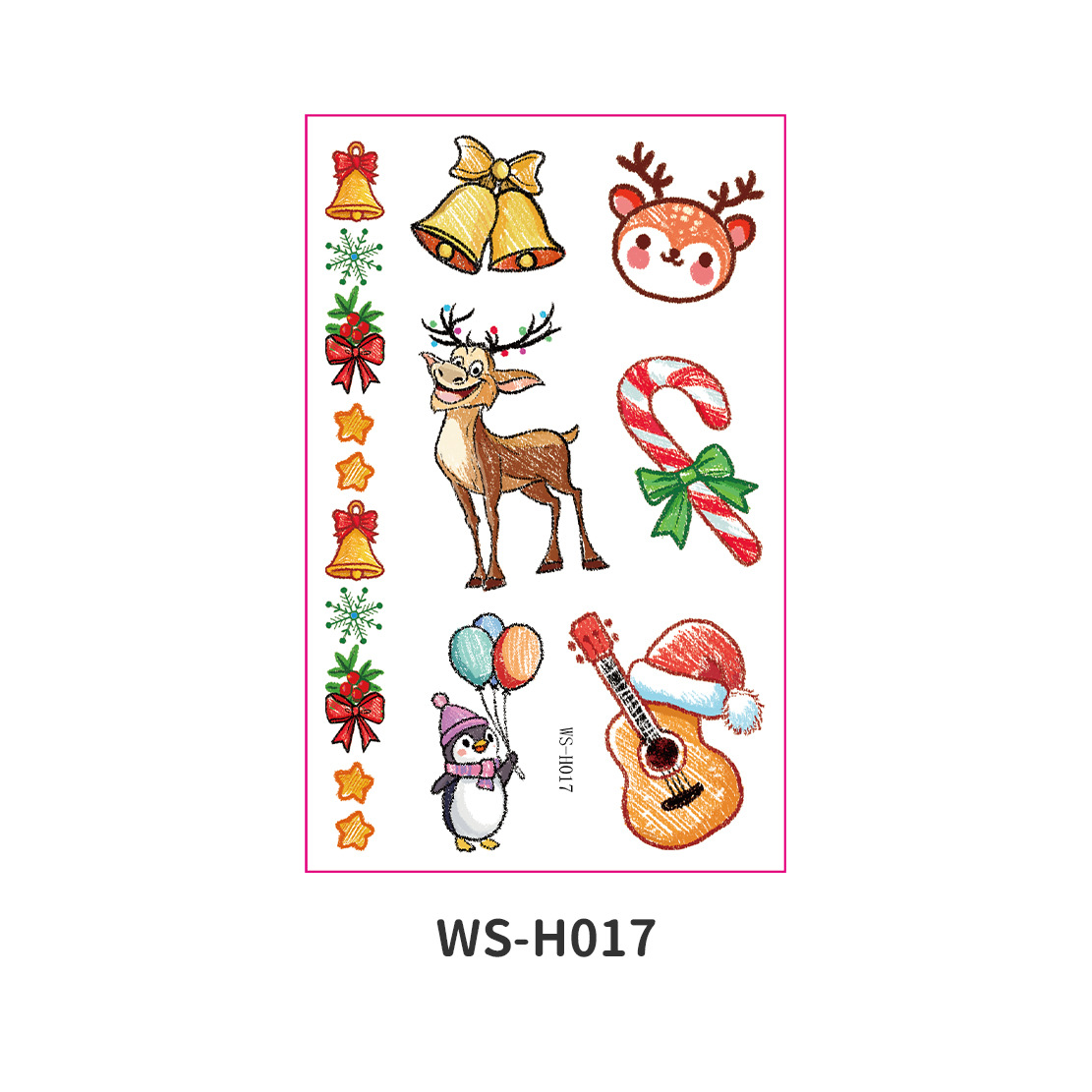 Picture of New Christmas Tattoo Sticker Children Cartoon Holiday Party Atmosphere Eco-friendly Waterproof Face Sticker Elk Tattoo Sticker
