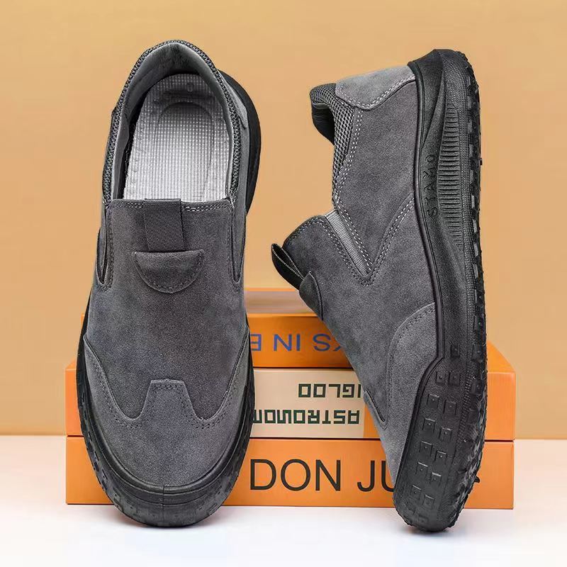 2025 New Labor Protection Shoes Men's Low-Top Waterproof Leather Boots Men's Outdoor Non-Slip Wear-Resistant Casual Breathable Work Shoes