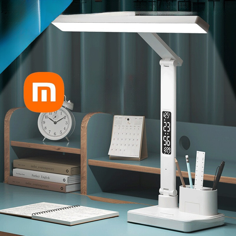 Desk lamp eye protection learning with clock children's anti-myopia national AA-level dormitory college students charging desk reading desk lamp