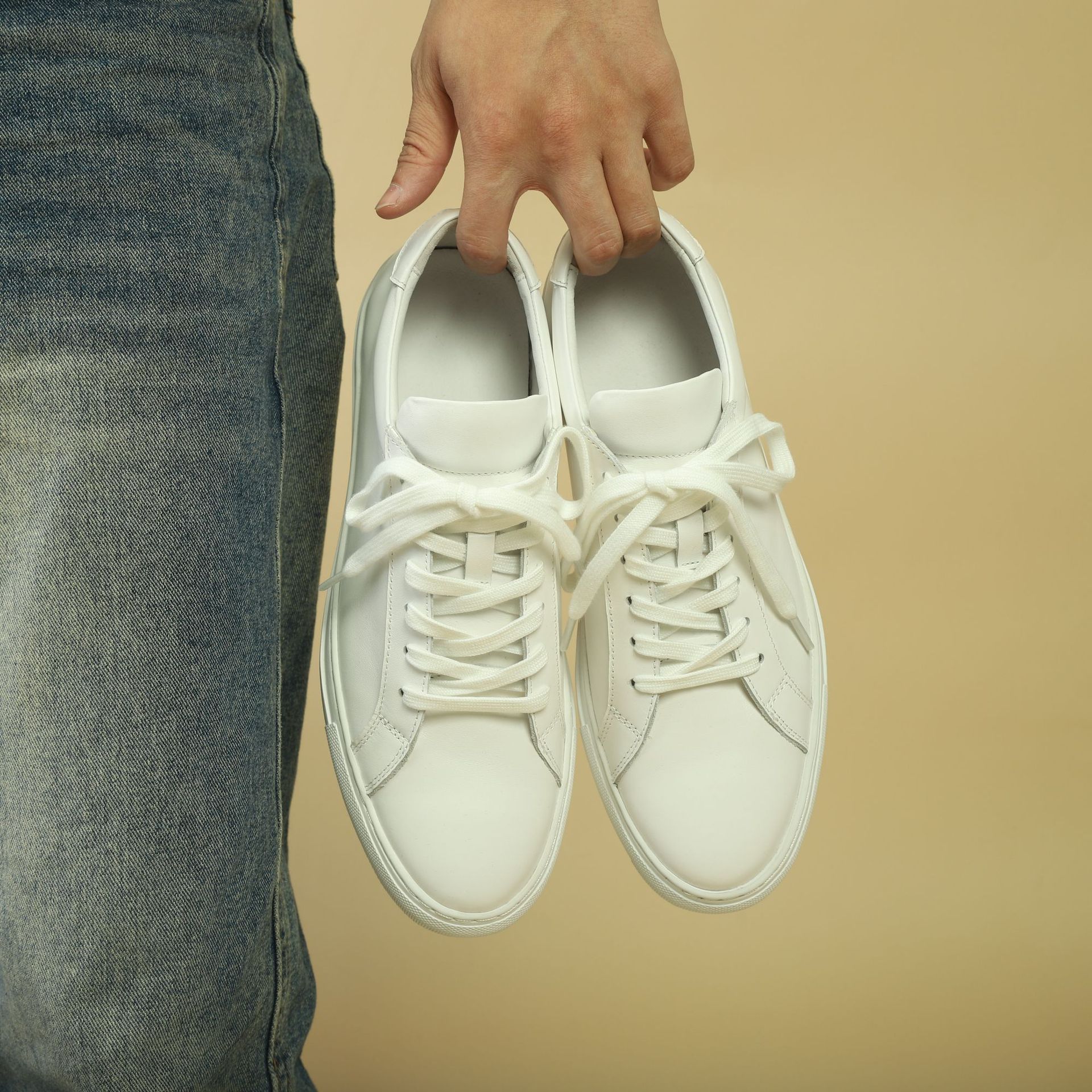 Simple All-match Couple Sports Casual Shoes Top Layer Cowhide One-step Lazy Sneakers Leather Breathable Casual Sneakers
