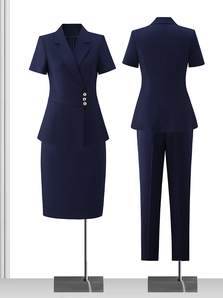 High-end professional suit suit women's summer fashion temperament goddess Fan Sales Department hotel front desk work clothes formal wear