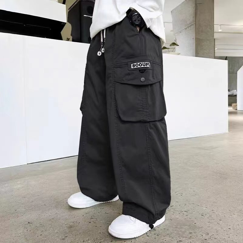 Boys' Overalls Spring and Autumn 2025 New Children's Pants Loose Casual Pants Big Children's Twill Sports Pants