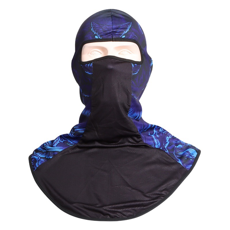 Outdoor Antibacterial Shawl Hood Cycling Sun Protection Mask Silver Ion Printed Helmet Anti-Uv Hood