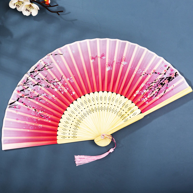 Picture of Folding Fan Bamboo Ancient Fan Student Girl Chinese Style Small Fan Scenic Spot Export Wholesale Retail Gift Decorative Fan