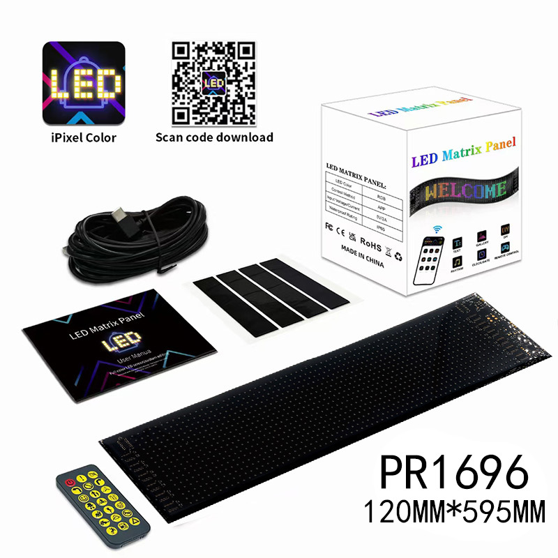 Picture of Cross border hot selling car led smart soft screen light wireless APP expression display car rear window LED advertising light