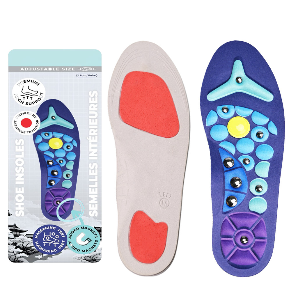 Cross-border hot new magnet insole 8 magnet massage breathable health magnetic iron insole men's and women's factory