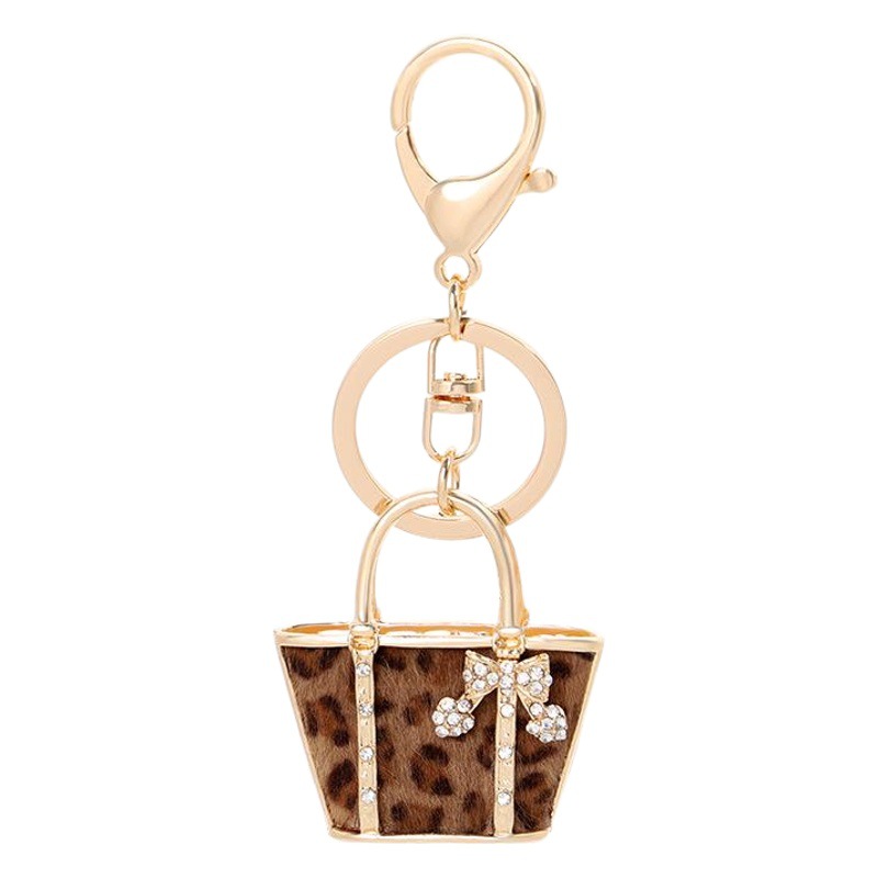 Yisiya new creative leopard print small bag shape keychain exquisite car pendant small gift in stock wholesale