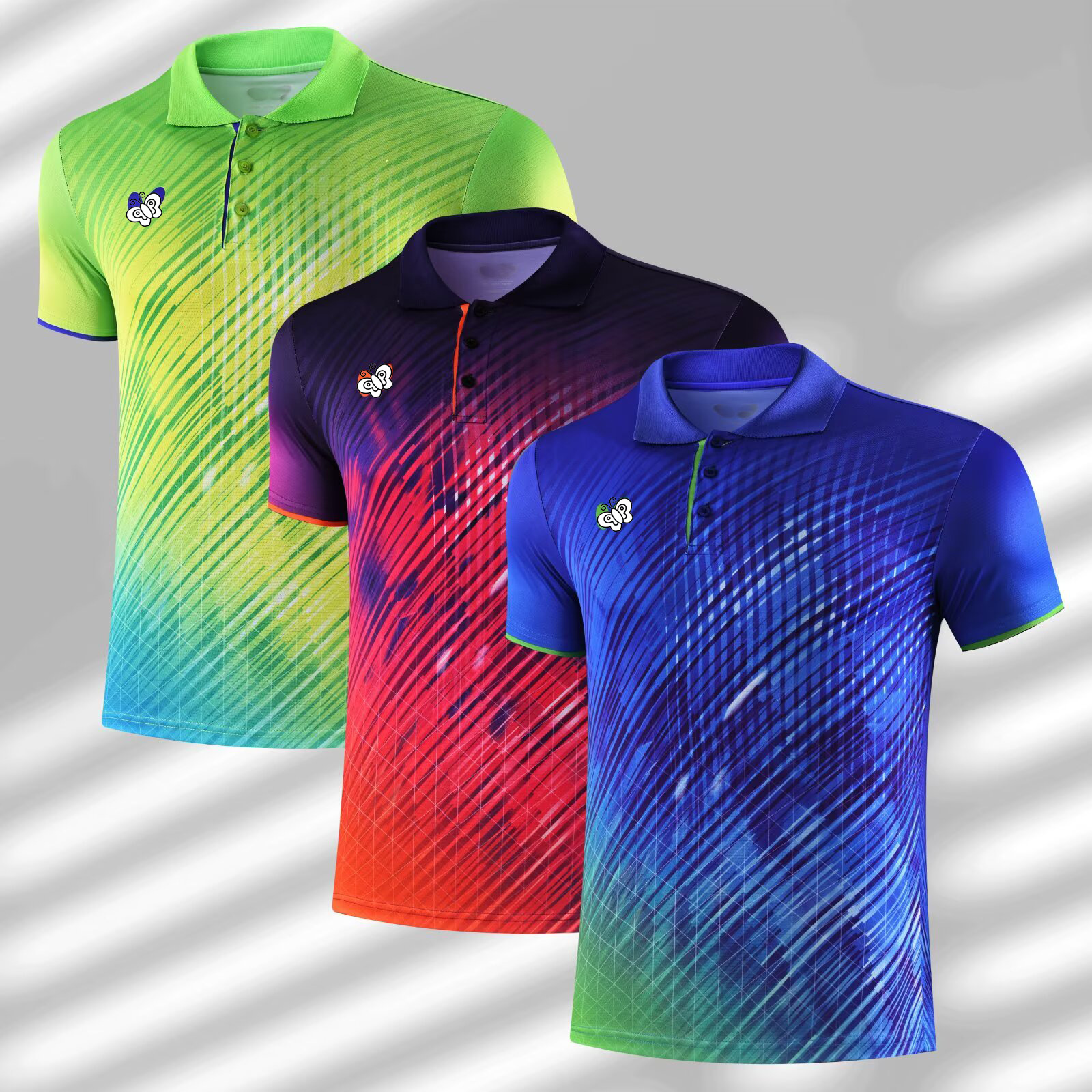 New Table Tennis Suit Men and Women Quick-drying Breathable Sweat-absorbent Lapel Children's Student Table Tennis Training Suit Group Buying 0103