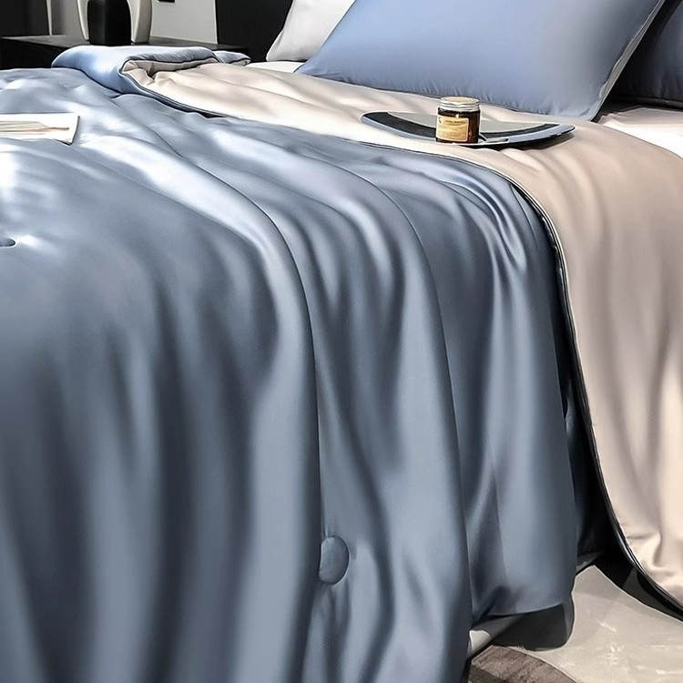 Picture of Lyocell Tencel Summer Quilt Summer Cooling Quilt Summer Cooling Ice Silk Air Conditioning Quilt Four-Piece Set Single Thin Quilt Machine Washable