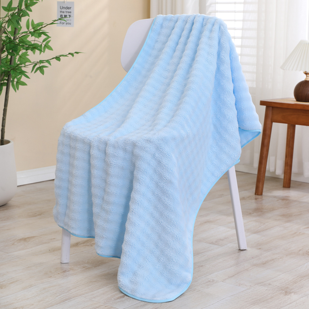Picture of New Enlarged and Thickened Coral Velvet Bath Towel, Bubble Velvet Couple Towel, Absorbent, Quick-Drying, Soft, Not Easy to Shed Hair, Adult Wrap Towel