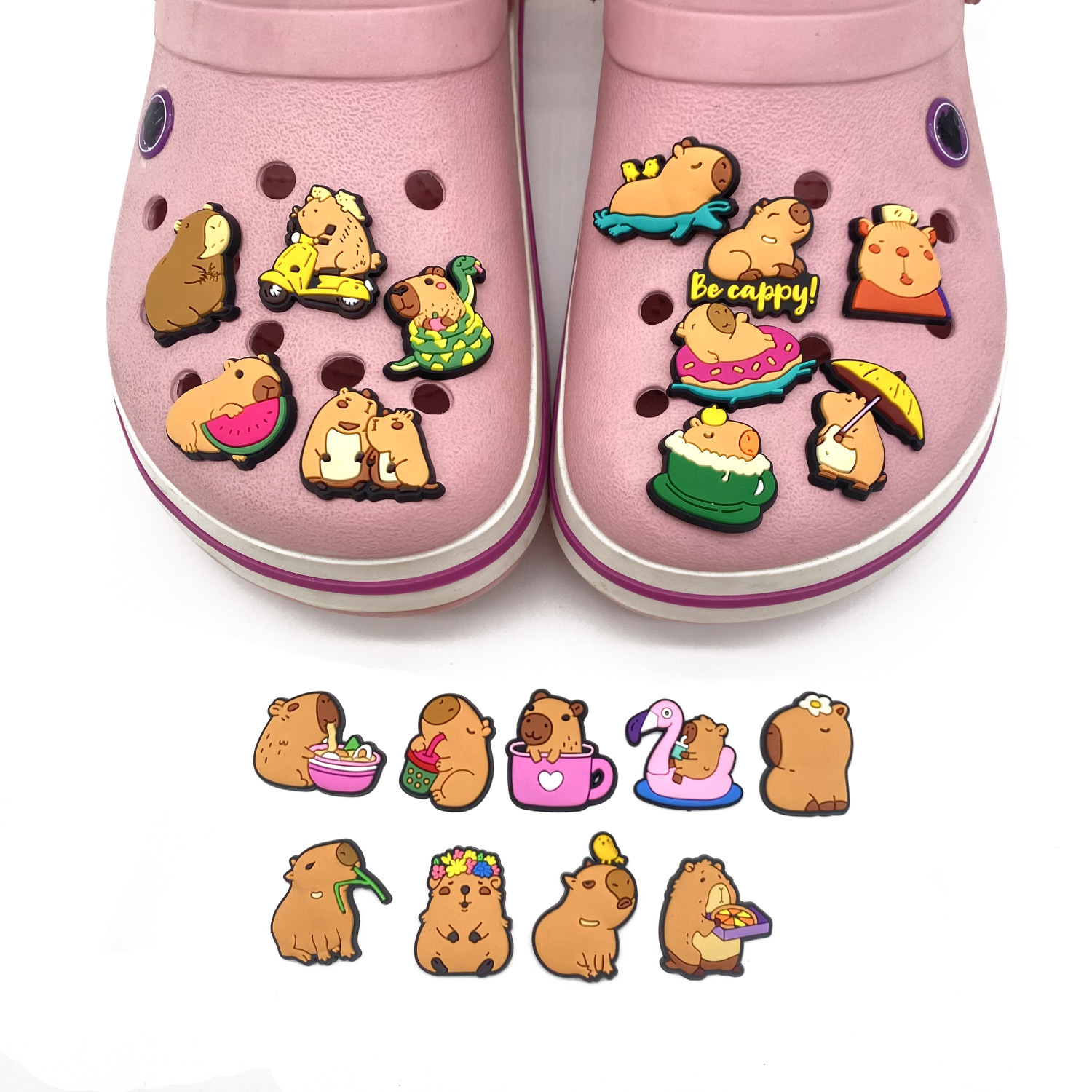 Picture of Lovable Capibala Capybara Series Hole Shoes Shoes Flower Accessories Hole Shoes Diy Accessories PVC Drop Plastic Shoe Buckle