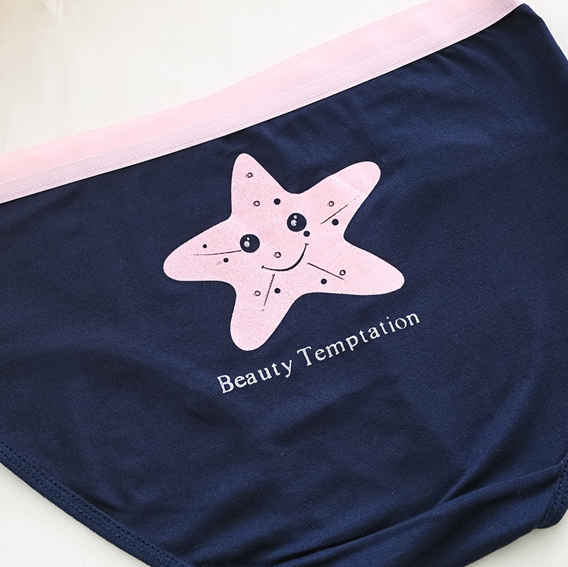 Picture of Cross-border Milk Silk Letter Mid-waist Breathable Underwear Women's Japanese-style Cute Sweet Printed Girl's Student Triangle Shorts
