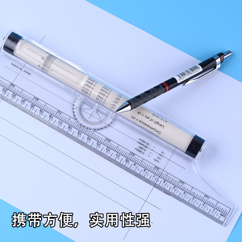 Picture of 30cm angle parallel ruler roller ruler balance ruler Rolling ruler multi-function drawing design drawing ruler tool