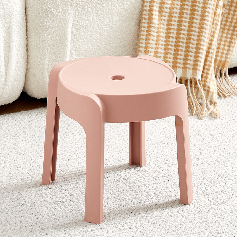 Picture of High Mature Plastic Stool Thickened Square Circle Backrest Home Dining Table Plastic Stool Dengzi Windmill Simple Bench Nordic Living Room