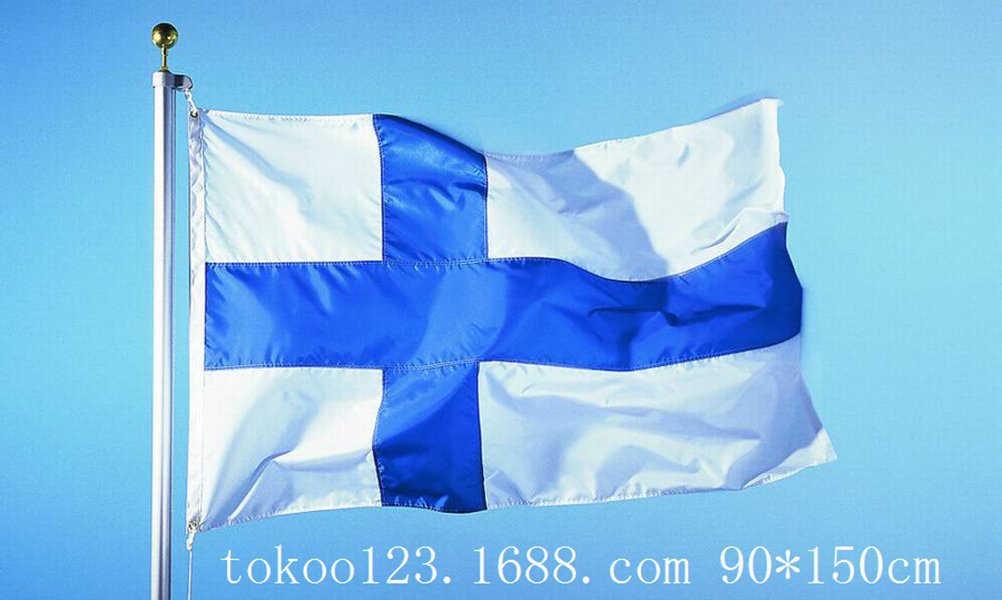 F919 in stock wholesale 90 * 150cm 3 * 5ft Finland flag No. 4 polyester flag