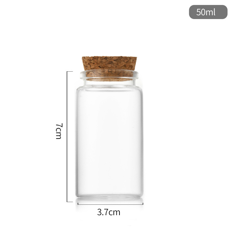 Picture of 37mm Screw Cap Cork Drift Bottle Transparent Candy Empty Bottle Test Tube Bottle Tea Flower Tea Packaging Bottle Succulent Planting Bottle