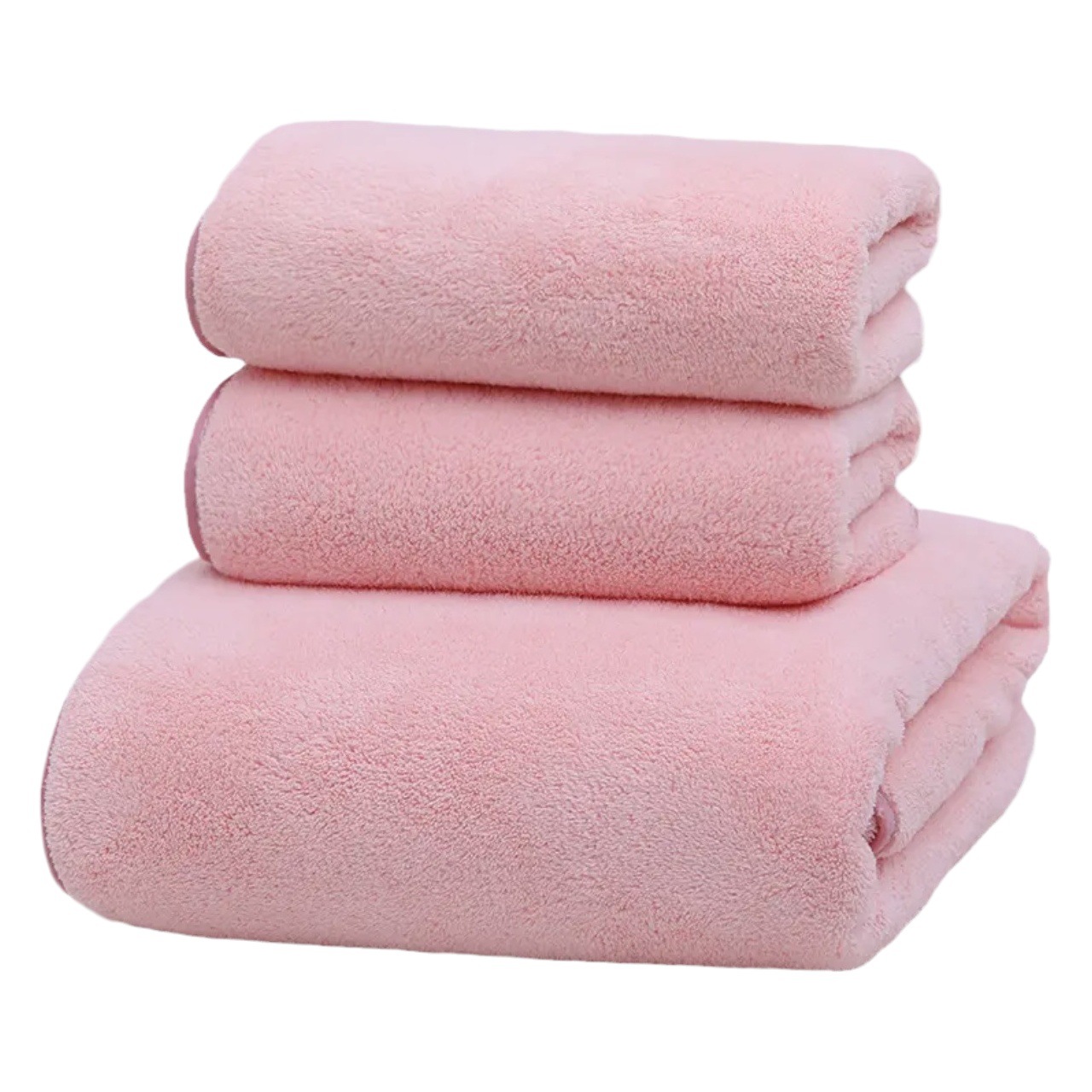 Snowflake Velvet Bath Towel Three-piece Set Large Water Absorbent Quick-drying Face Dry Hair Large Towel Coral Fleece Plain Beach Wraping Towel