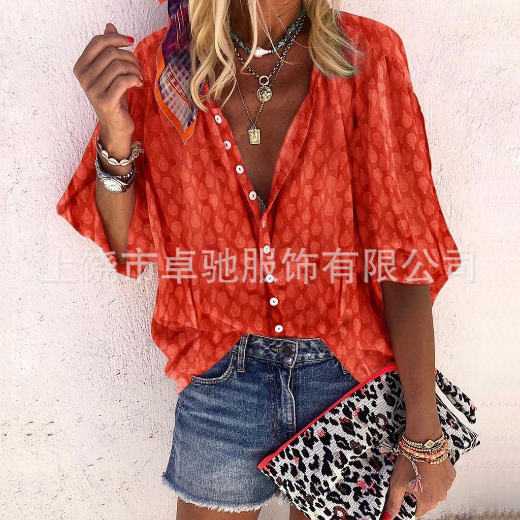 Picture of 2025 New Women's Long Shirt Women's Summer European and American Trend Long Sleeve Shirt Printed Pattern Printed 3D Shirt