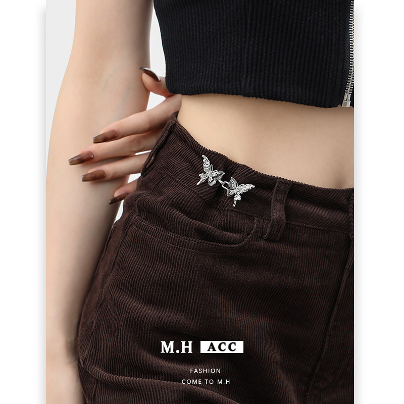 Ink Plate Butterfly Waist Buckle Women's Original Ins Cold Style Waist Artifact Advanced Sense Seam-Free Waist Jewelry