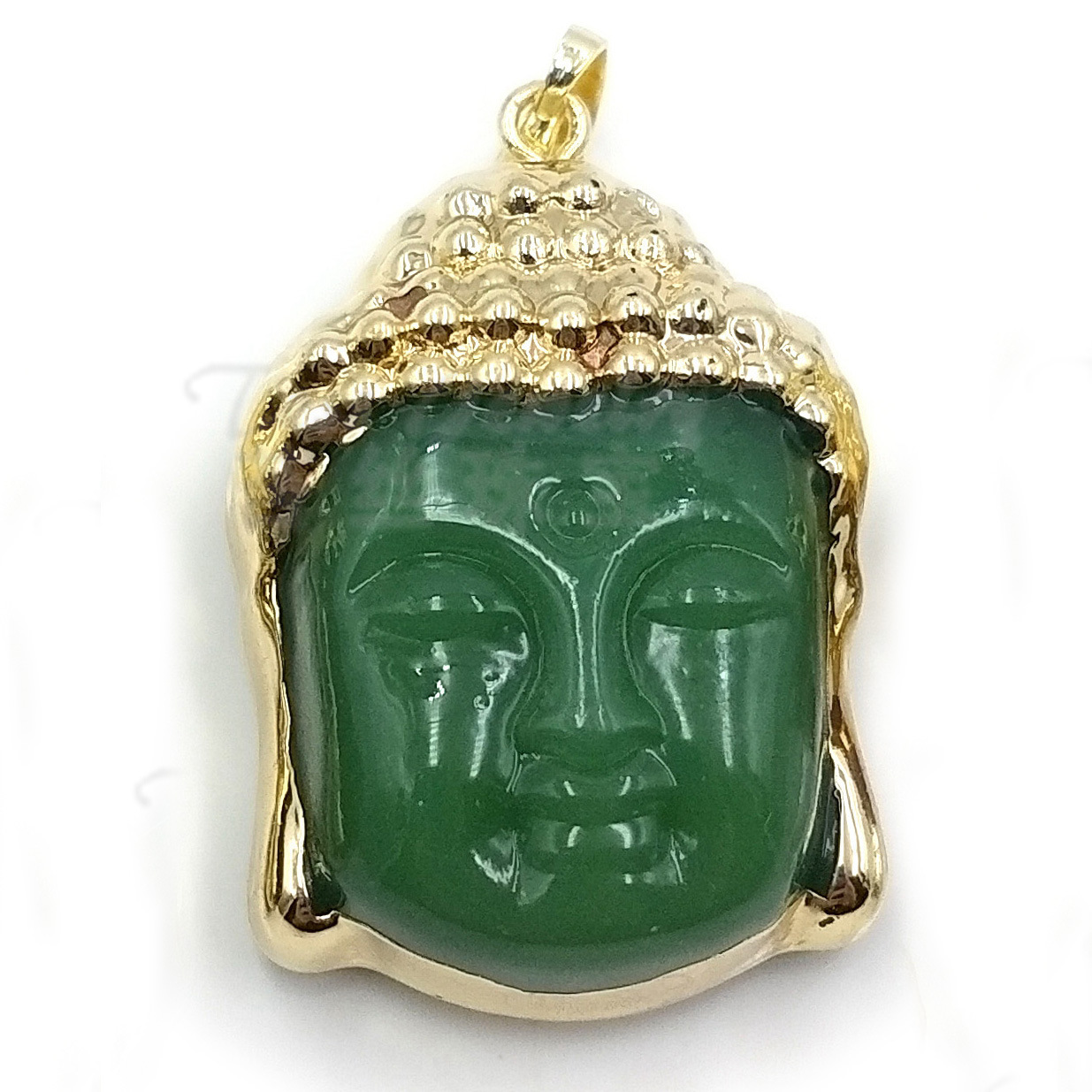 Picture of Gold Hand-carved Sakyamuni Head Pendant Obsidian White Crystal Green East Mausoleum Necklace Jewelry 2025 Cross-border