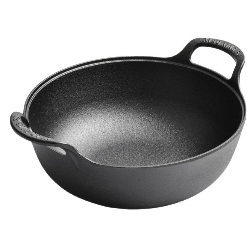 Cast Iron Thickeneded Ingot Pot Stew Pot Soup Pot Household Flats Bottom Small Wok Japanese Pot Uncoated Non-Stick Pot Induction Cooker