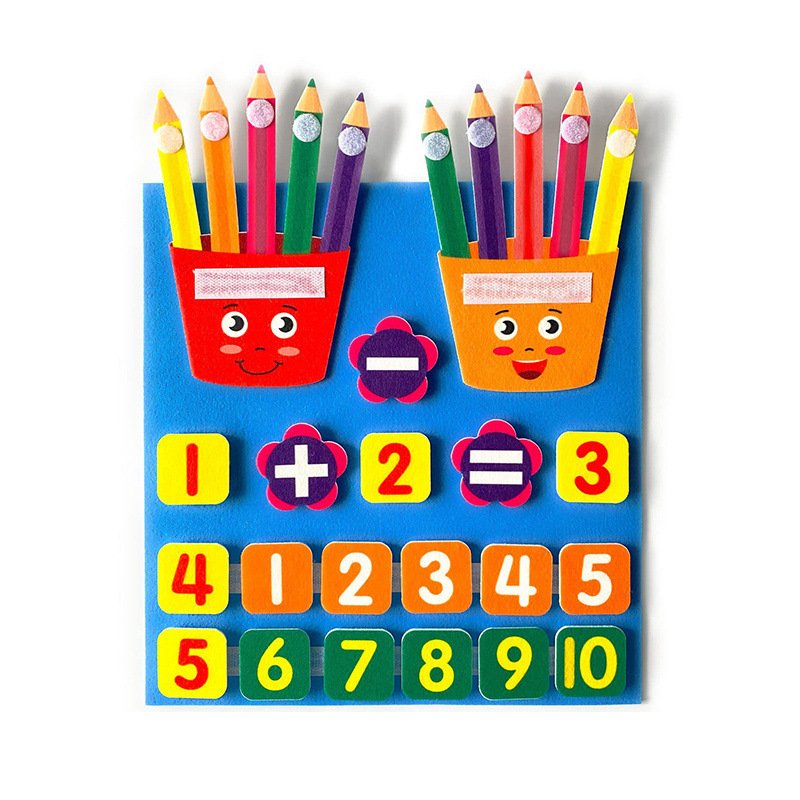 Baby Early Education Finger Arithmetic Felt Learning Board DIY Busy Board Kidsren's Math Arithmetic Felt Teaching Aids