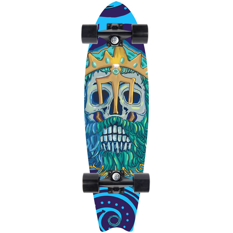 Picture of 28 inch maple small fish Board children Brush Street road beginners four-wheel skateboard single rocker skateboard