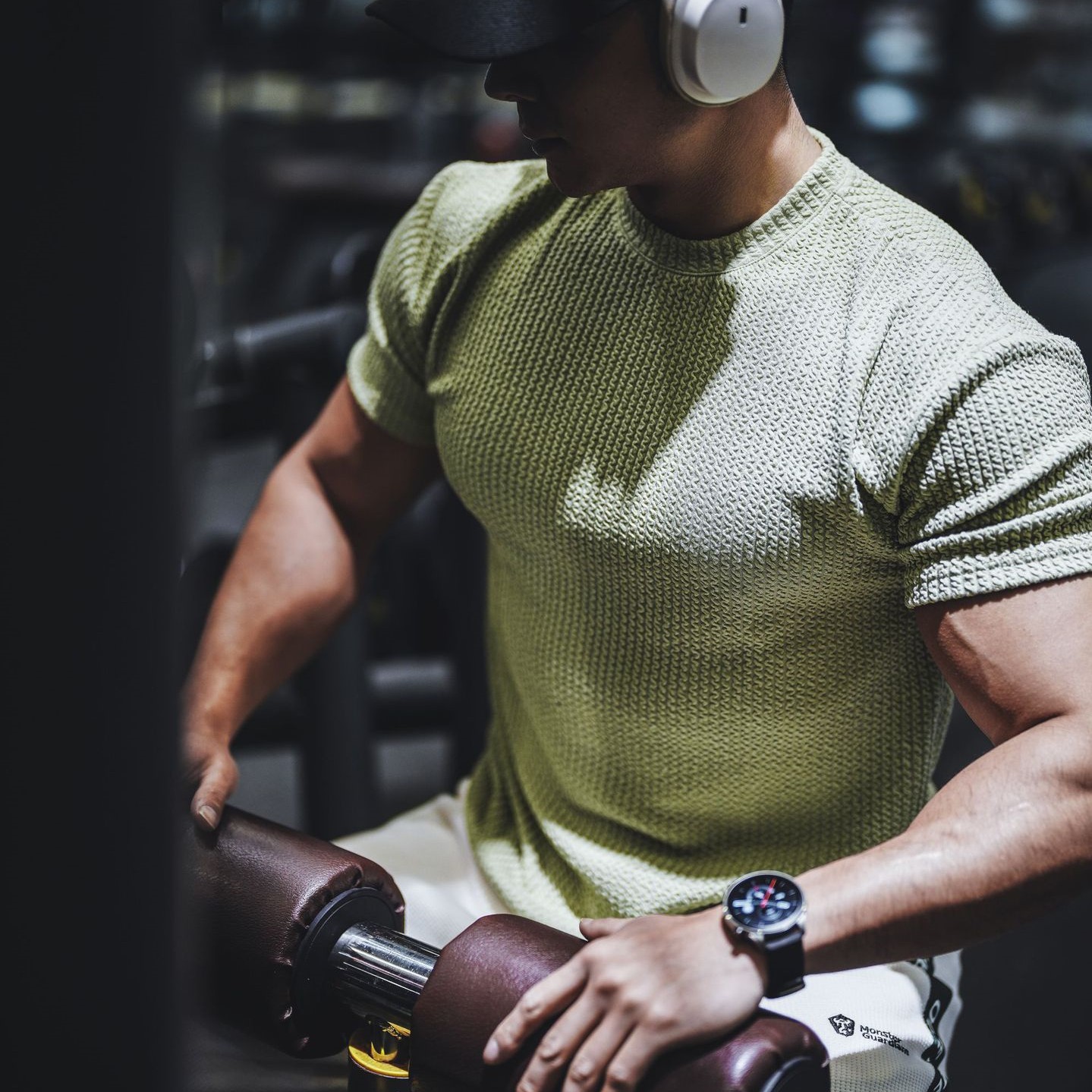 Solid Color Short-sleeved Men's Sports T-shirt Texture Pattern Wrinkle-resistant Training Basketball Stretch American Round Neck Quick-drying Fitness Clothes