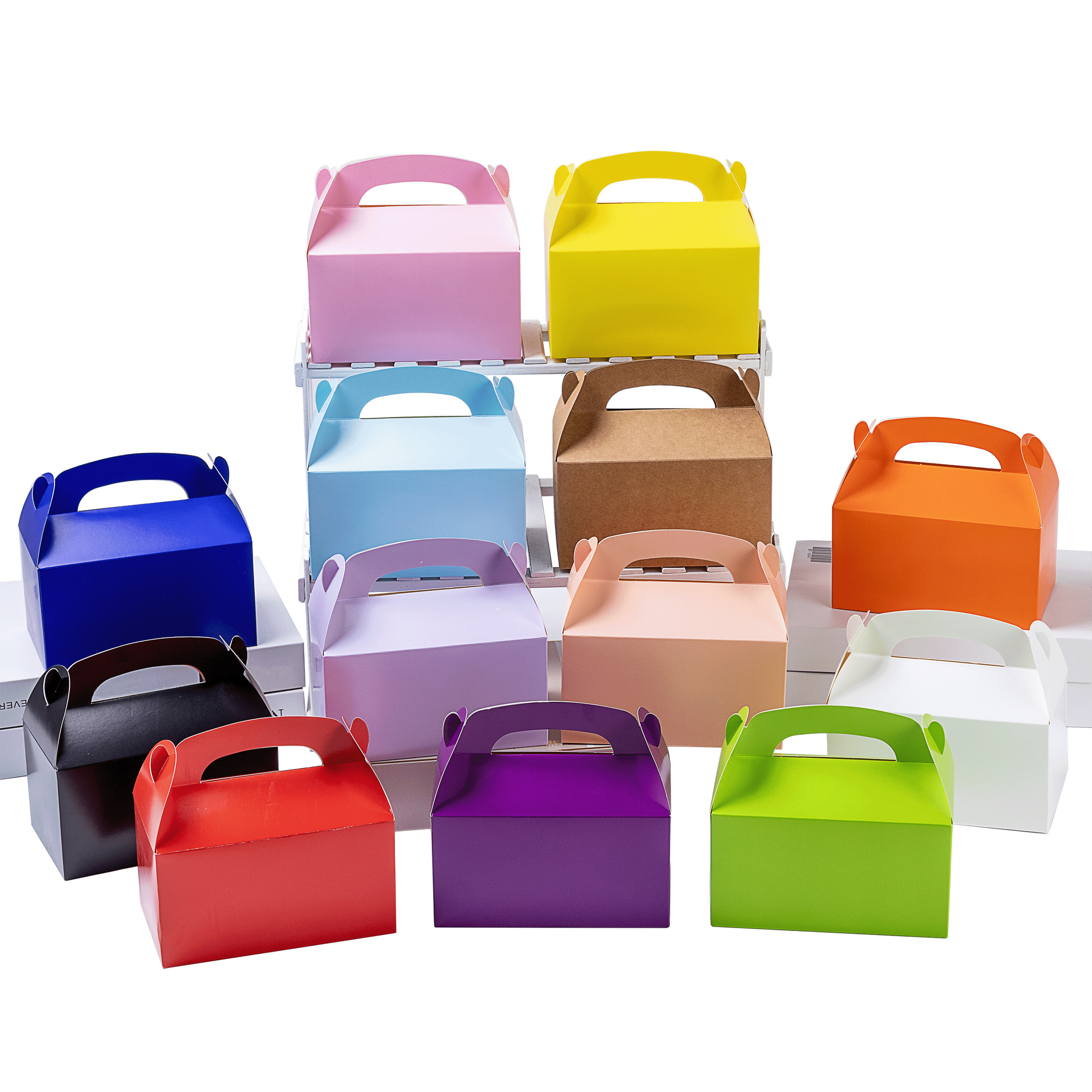 Cross-border explosions wholesale multi-color horn candy box holiday party candy packaging carton plain portable packaging box