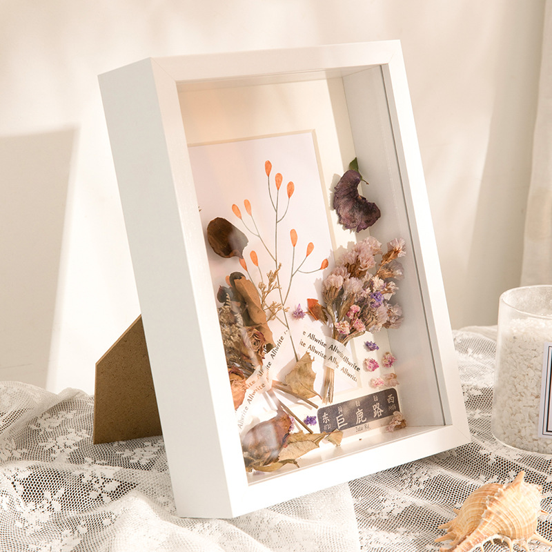 Picture of Stereo Hollow 3CM Dried Flower Photo Frame Table Creative Handmade DIY Paper Shell Frame Butterfly Specimen Mounted Frame