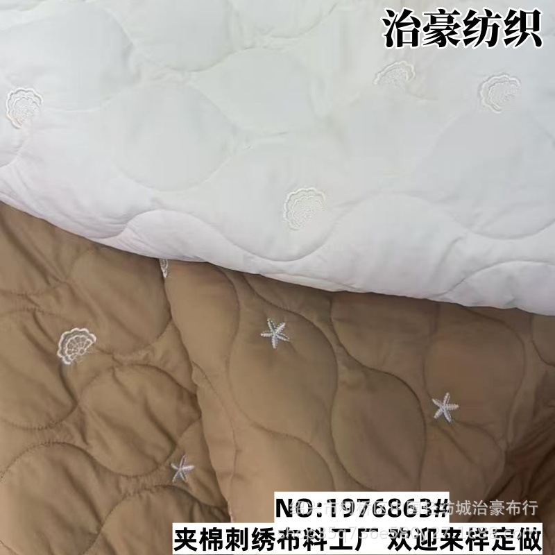 Cotton embroidery fabric, polyester nys, silk spinning, autumn and winter sewn cotton clothes, wavy gourd, quilted cotton, designer embroidery fabric