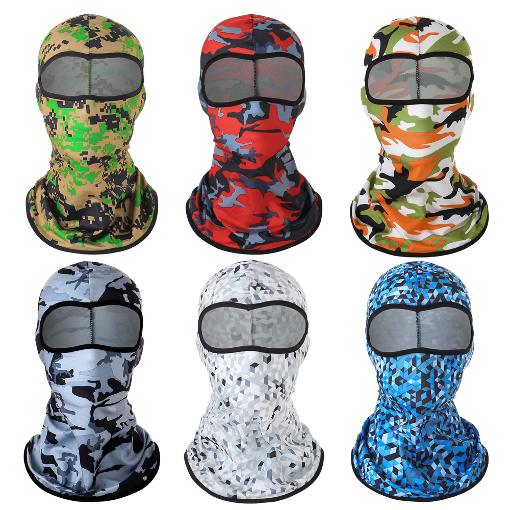 Summer Sun Protection Hood Motorcycle Ice Silk Hood Riding Mask Jungle Camouflage Tactical Hood Quick-Drying Face Kini