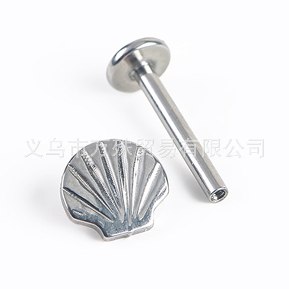 G23 titanium steel internal thread polishing moon lightning nail nail tongue nail lip nail ear bone nail piercing jewelry