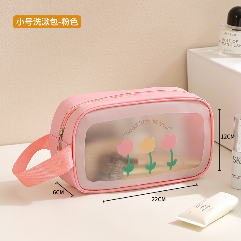 Picture of Waterproof Wash Bag Large Capacity Travel Cosmetic Storage Bag High-grade Sense Portable Transparent PVC Wash Bag for Women