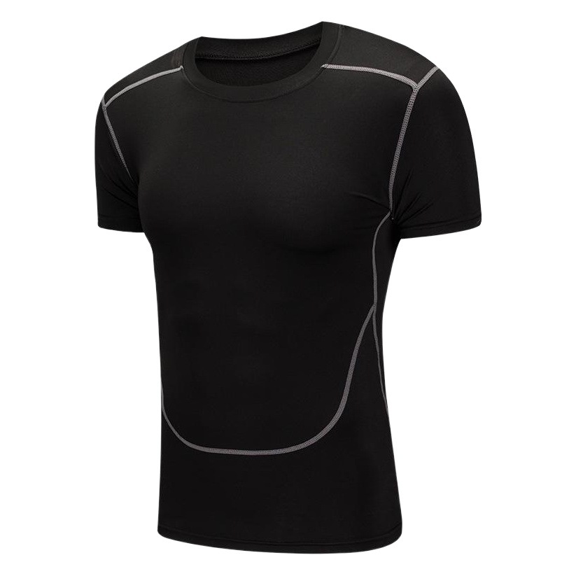 Men's Fitness Clothing Summer Outdoor Sports Quick-Drying Short-Sleeved T-Shirt Men's Training Running Tight-Fitting Clothing Quick-Drying Clothing Casual and Versatile