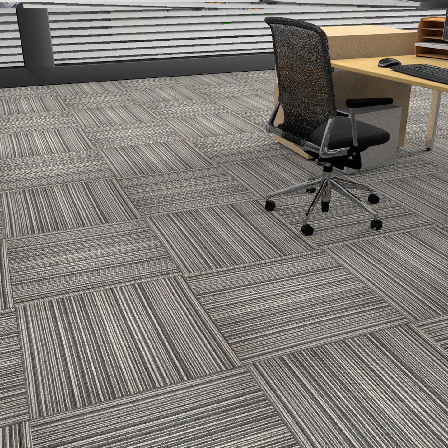 Picture of New Office Modular Carpet, Commercial, Environmentally Friendly, Flame-Retardant, Suitable for Office Buildings, Company Exhibition Halls, Large-Area Full-Cover Square Carpet